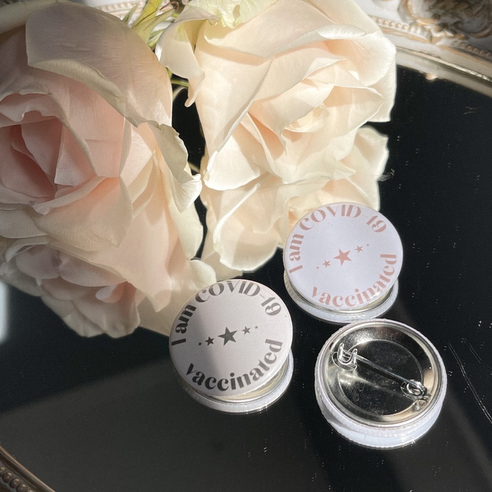 vaccinated pin — handmade!